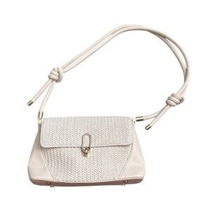 Miztique Light Pink Woven Shoulder Bag Knotted Strap Small Handbag Purse